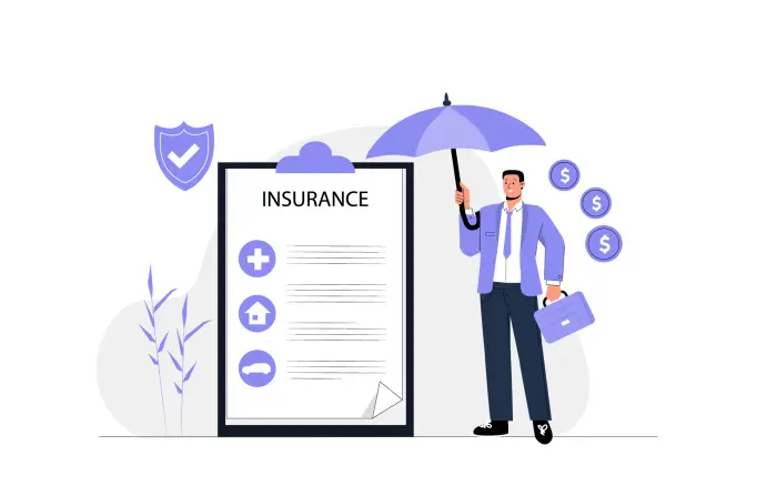 Insurance Coverage Terms Concept Vector Flat Design Illustration